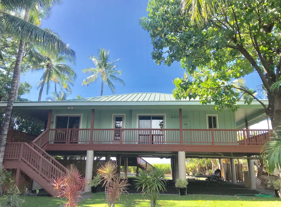 The road-side of the house and front lawn