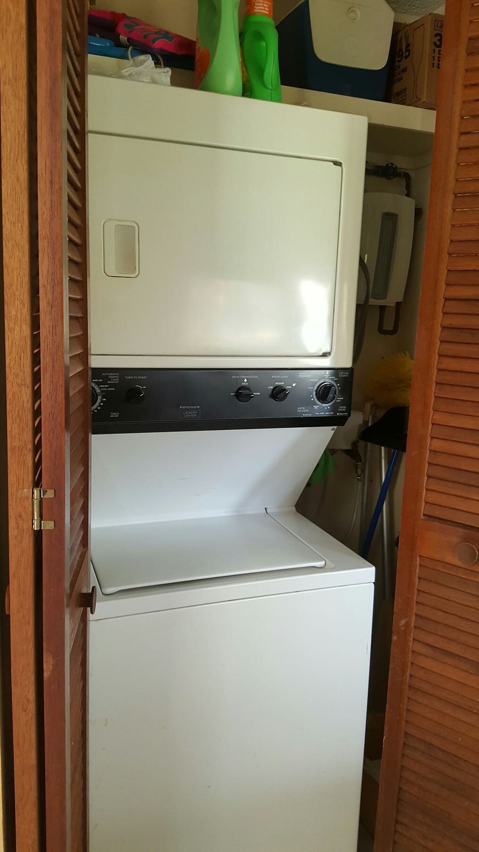 Laundry is located in the kitchen area.