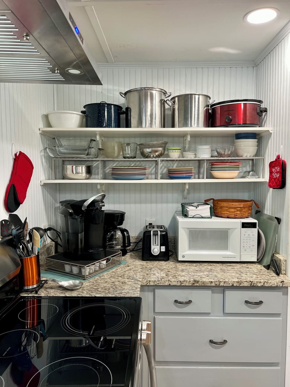 Well stocked kitchen with all the comforts of home.