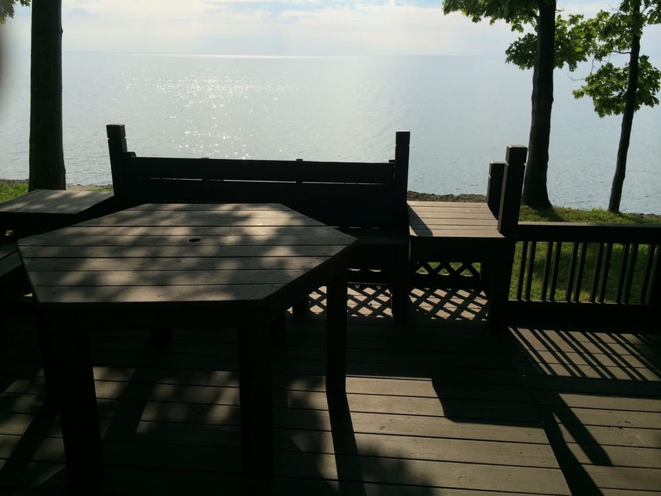 Large deck overlooking the lake.
