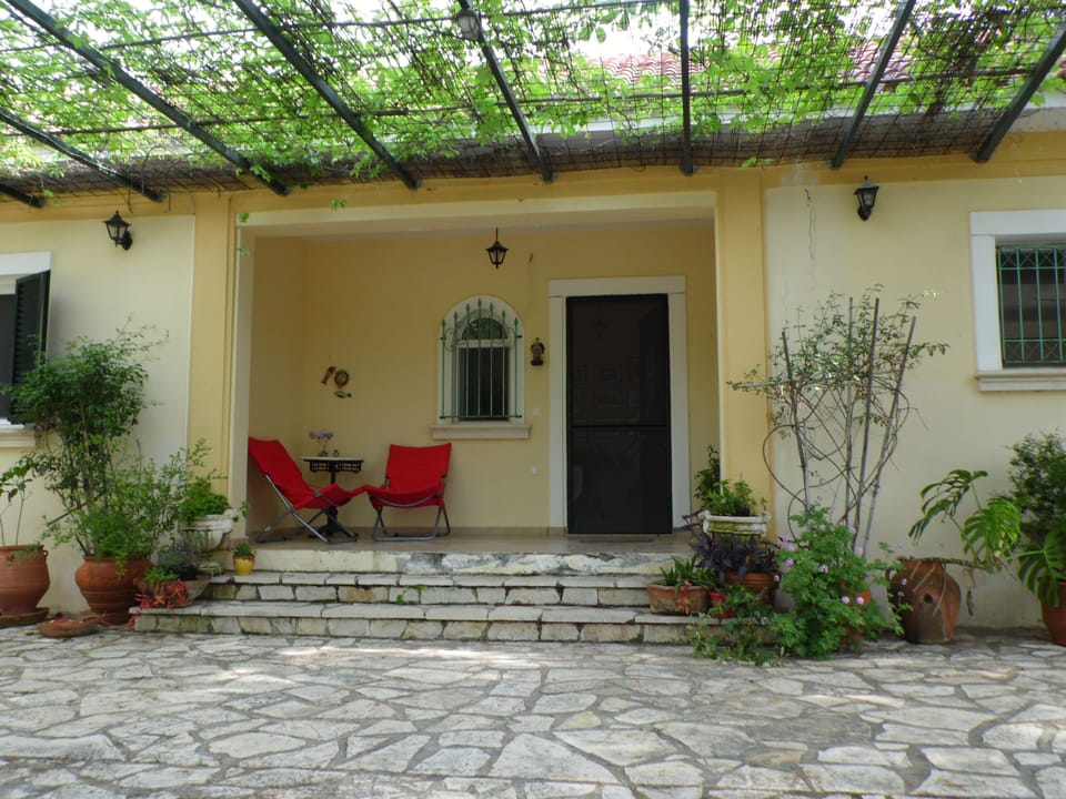 view of the entrance of the house from the garden