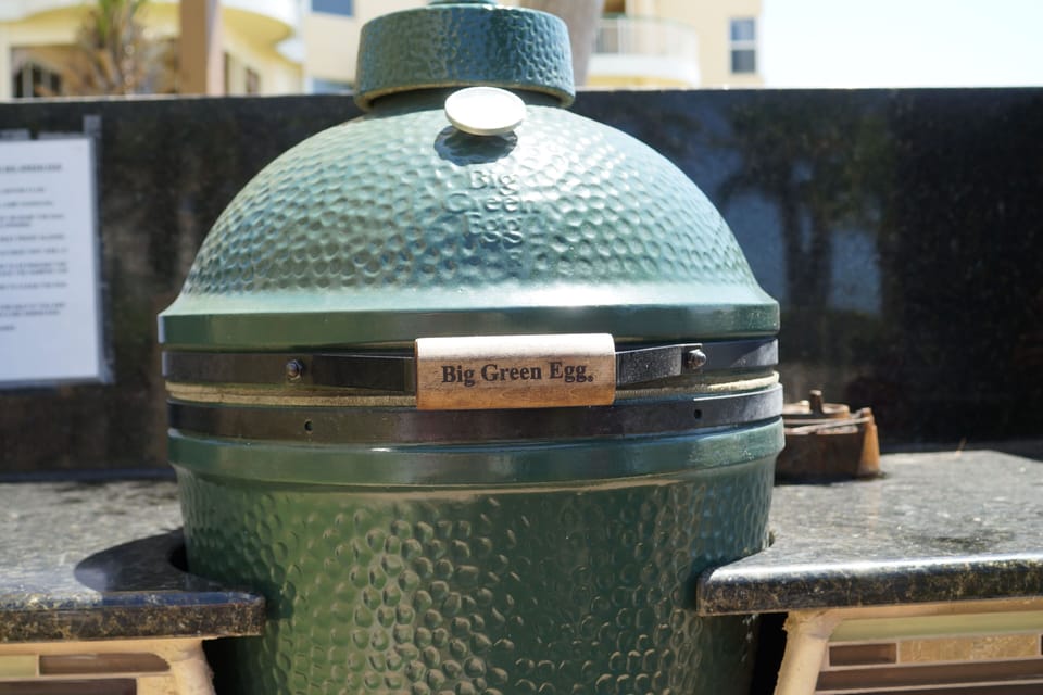 Indigo Cooking Area For Owners And Guests Features A Big Green Egg