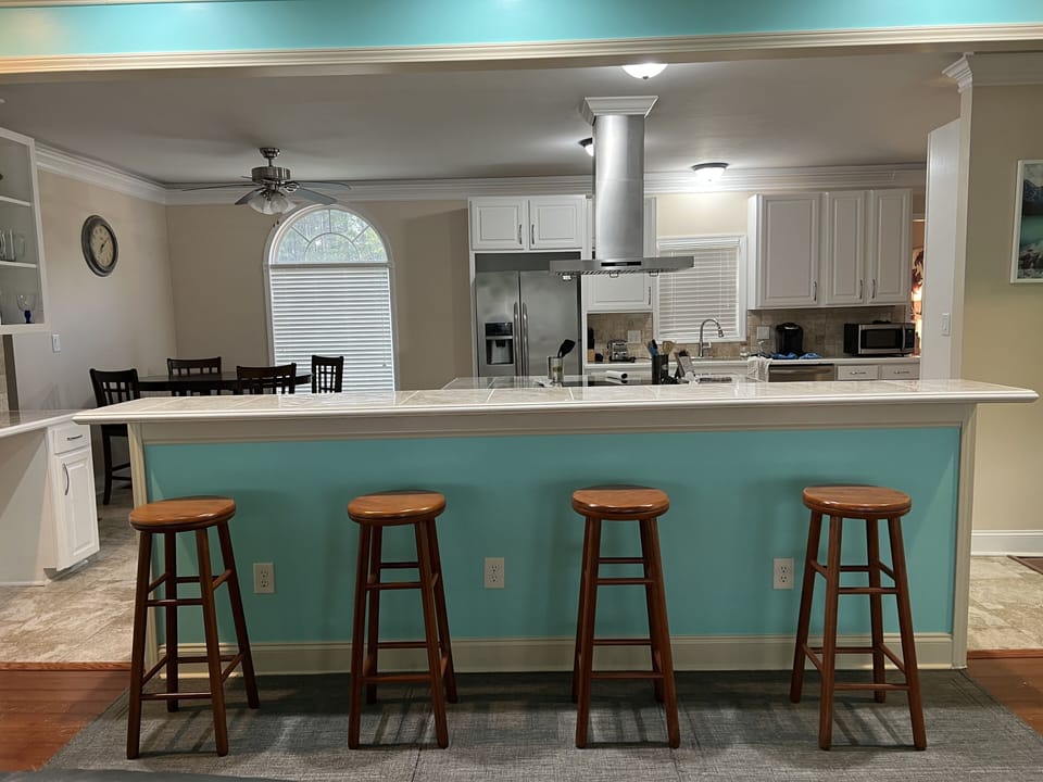 Bar top with bar stools 