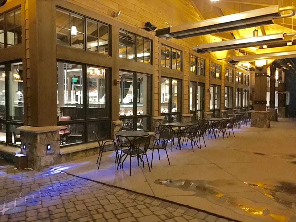 There is outdoor seating at the Restaurant