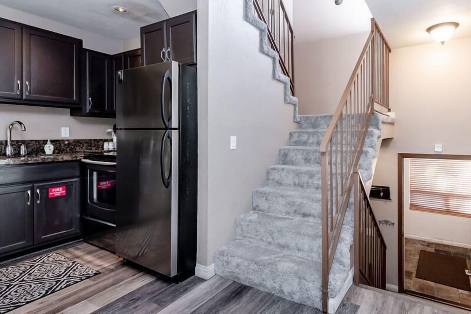 Stairs up to Loft and Loft Bathroom