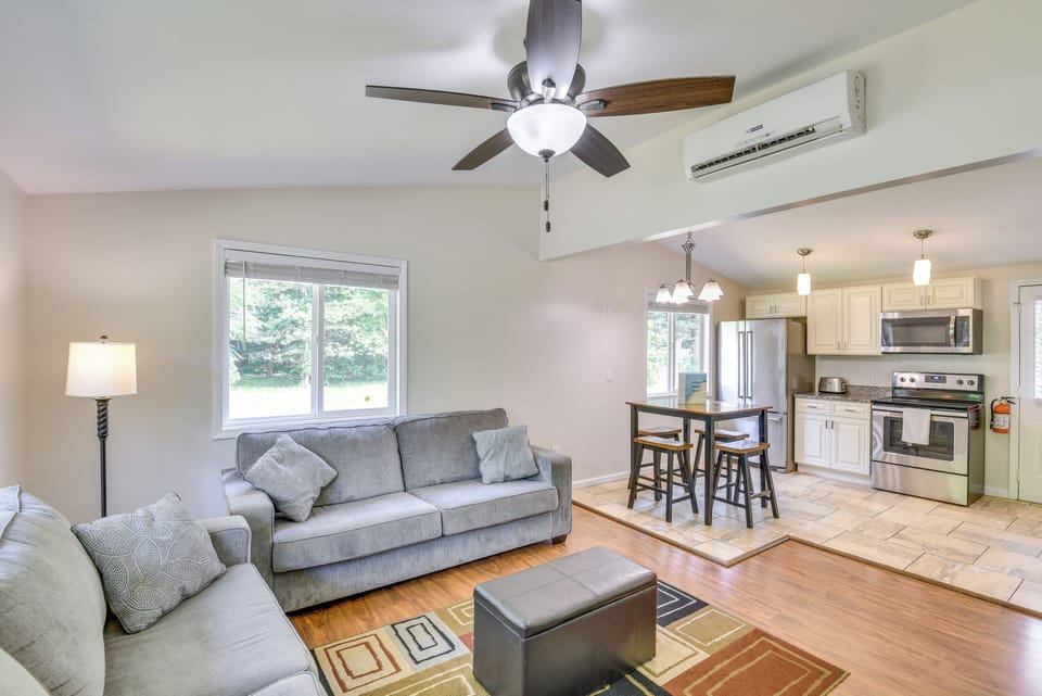 Sawyer Vacation Rental | 2BR | 1BA | 4 Steps Required | 500 Sq Ft