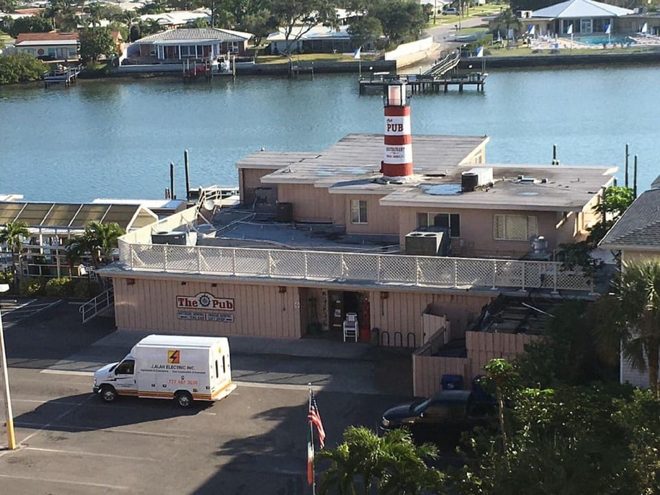 Caddy’s Pub Restaurant across Gulf Blvd with new huge covered patio.