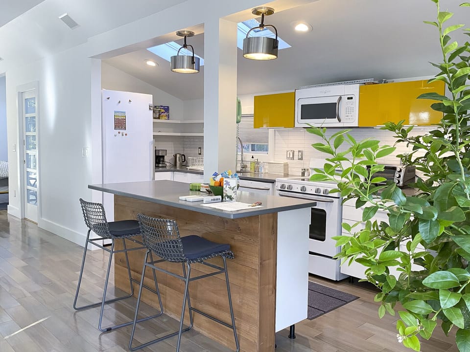 Full kitchen with sky lights 