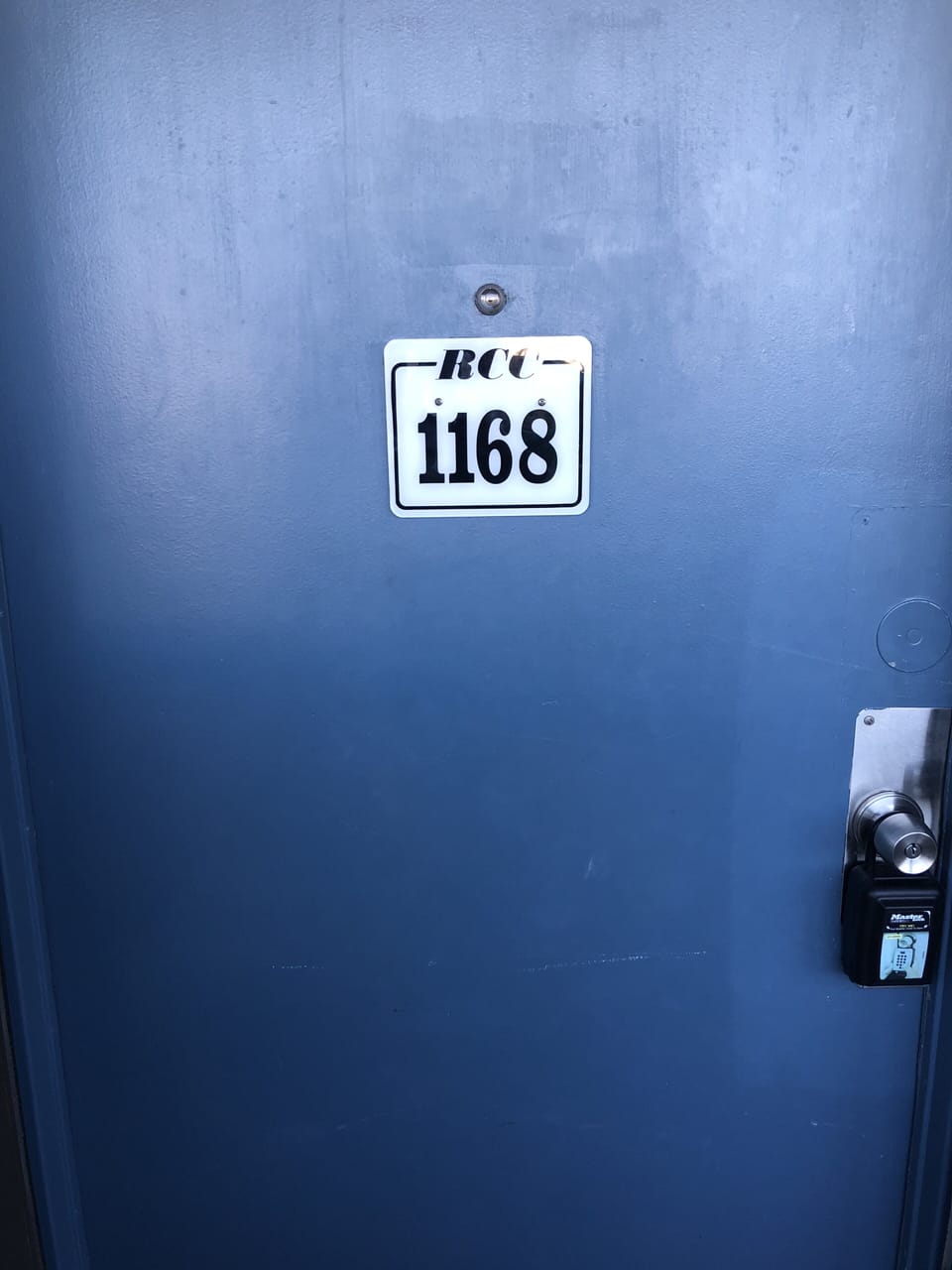 View of our door and lock box.  