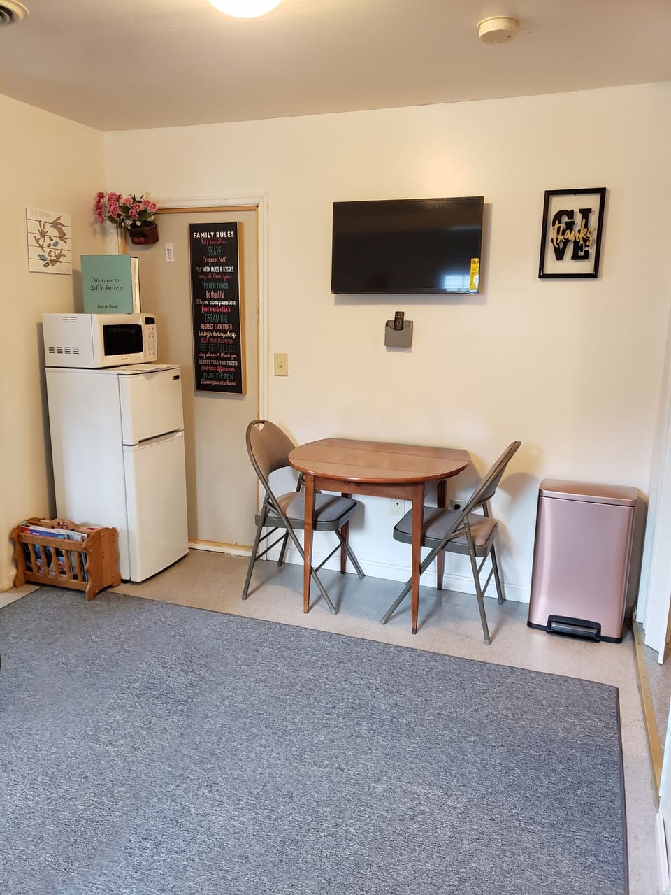 Dining area in living room