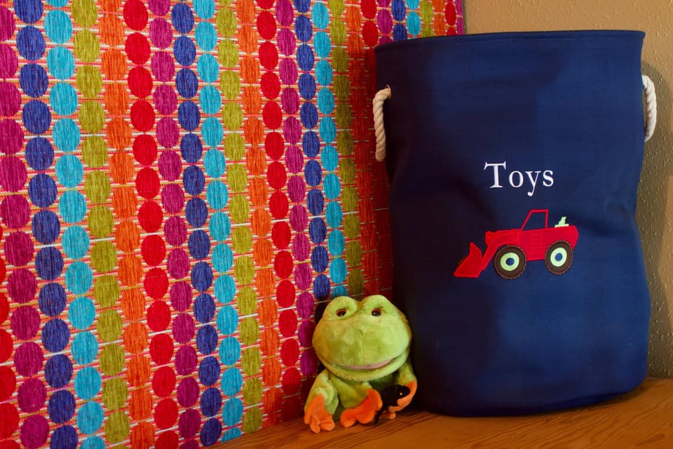 Bucket of toys so you don't have to bring your own! 