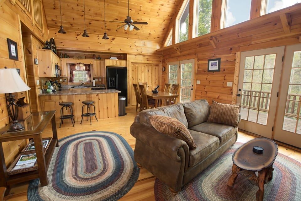 Living room and kitchen area