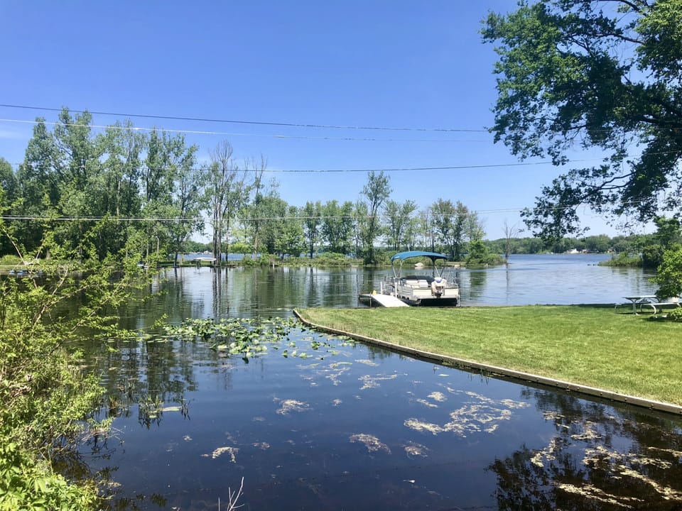 View from our dock on Portage Lake’s Snug Harbor