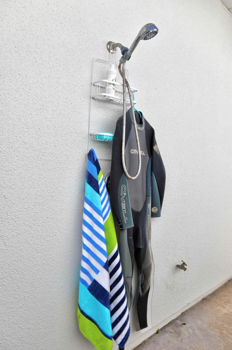 Outdoor shower to wash away beach sand