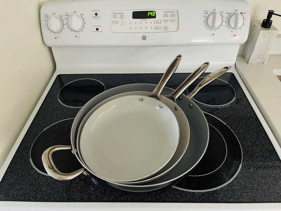 Assortment of 3, ceramic “healthy” pans, and NO teflon.