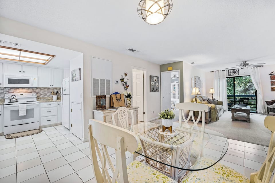 The dining room table has room for 4.