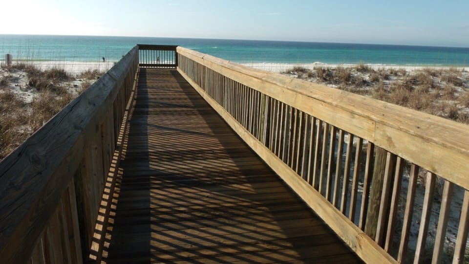 Dune crossover to the beach is steps from the condo unit