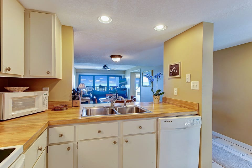Kitchen is fully stocked with everything you need to make meal preparation fun.