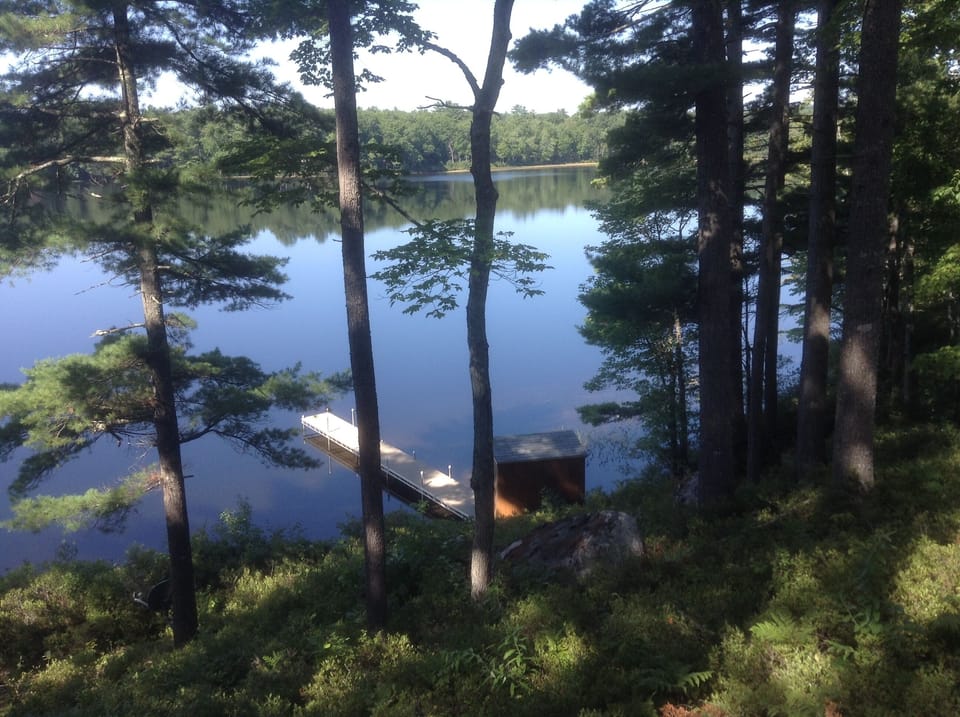 View of lake & pier.