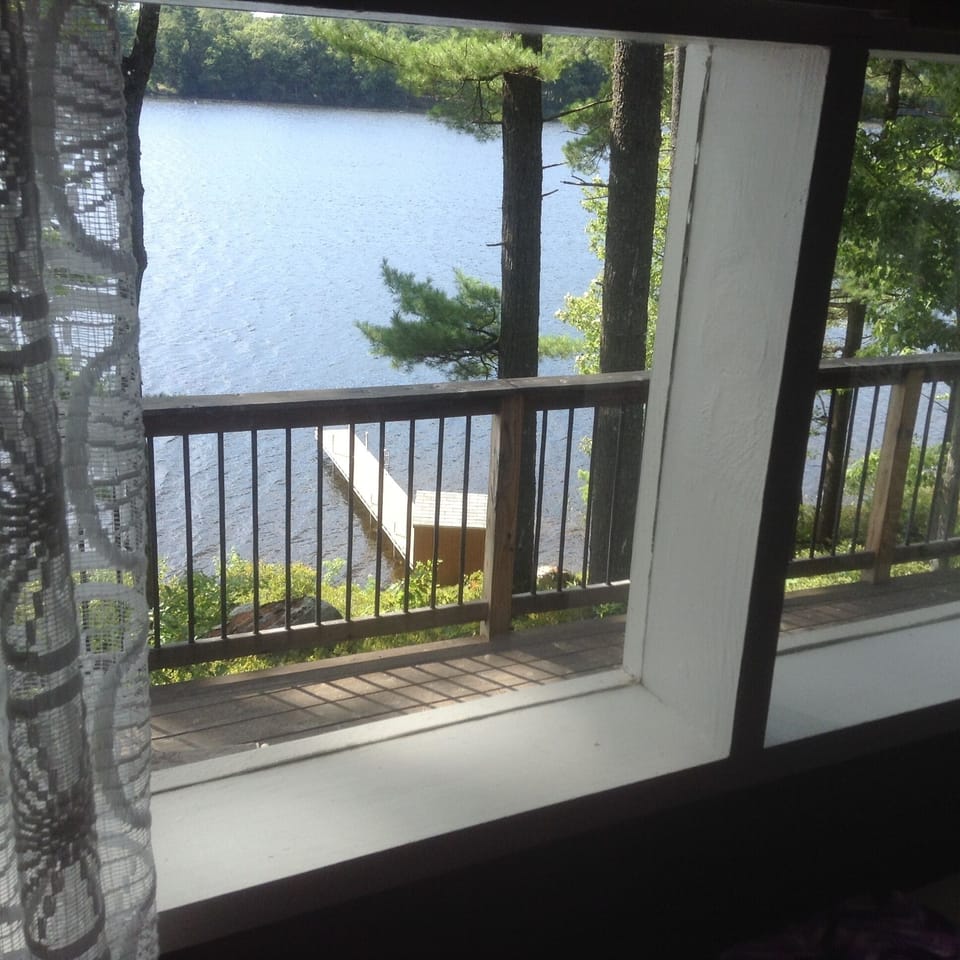  View of lake & pier from inside the camp.