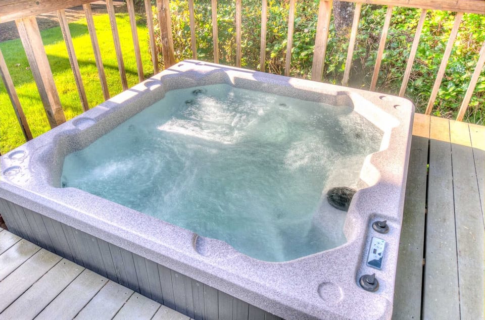 Sunken hot tub to relax in after a day of exploring!