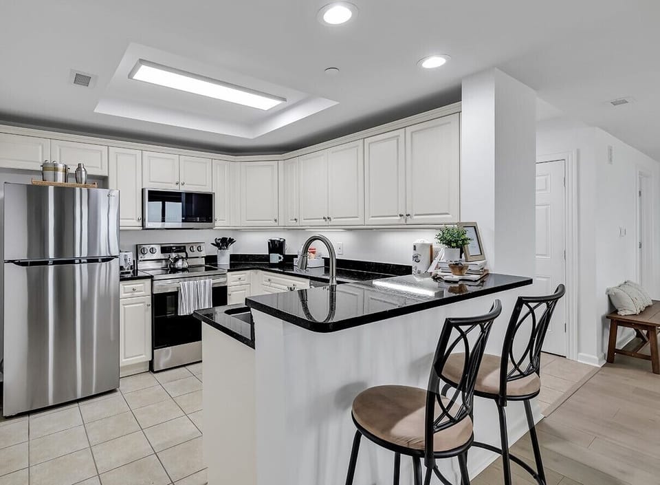 Bright, well organized kitchen makes your preparations a breeze