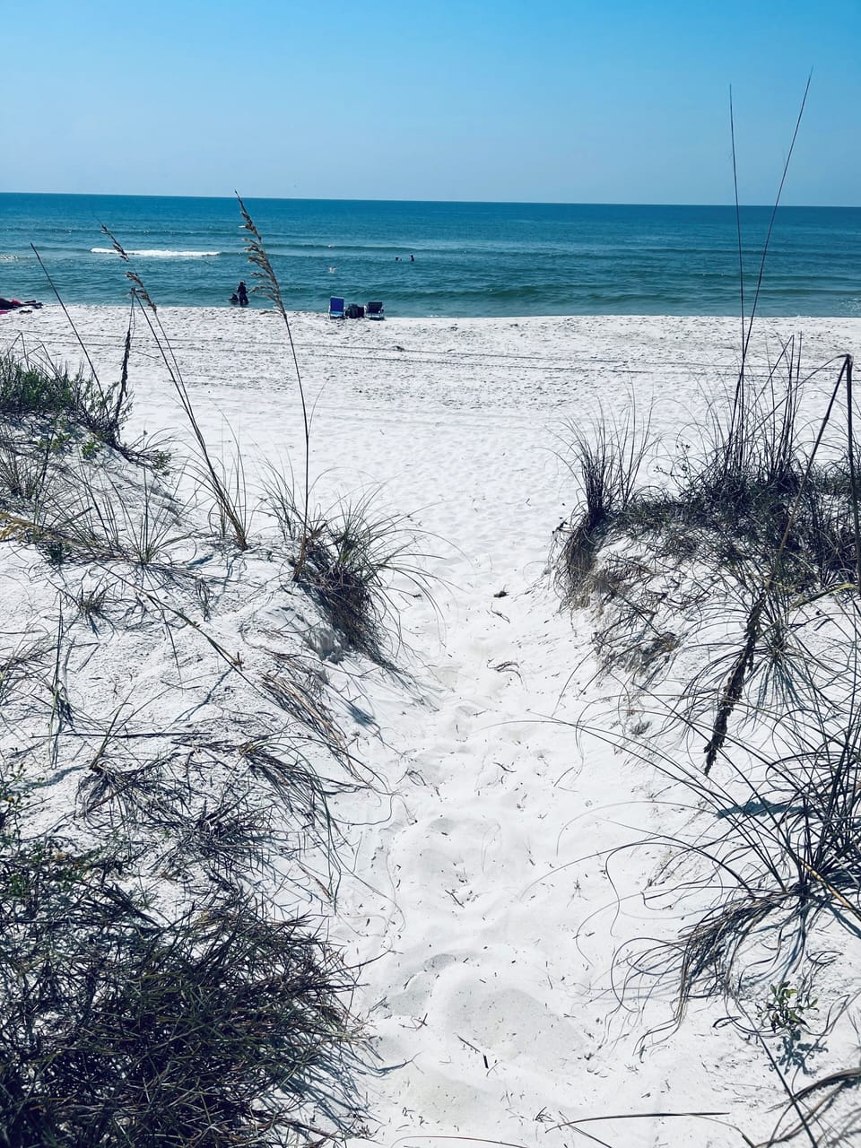 Step out to the beach in our back yard. 