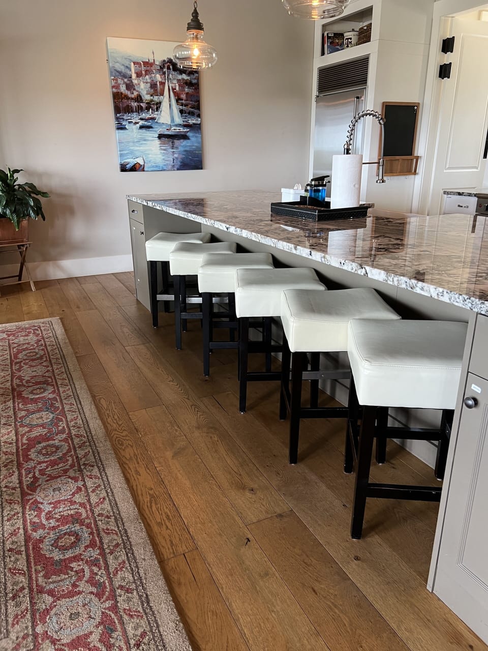 Extra seating at the bar.