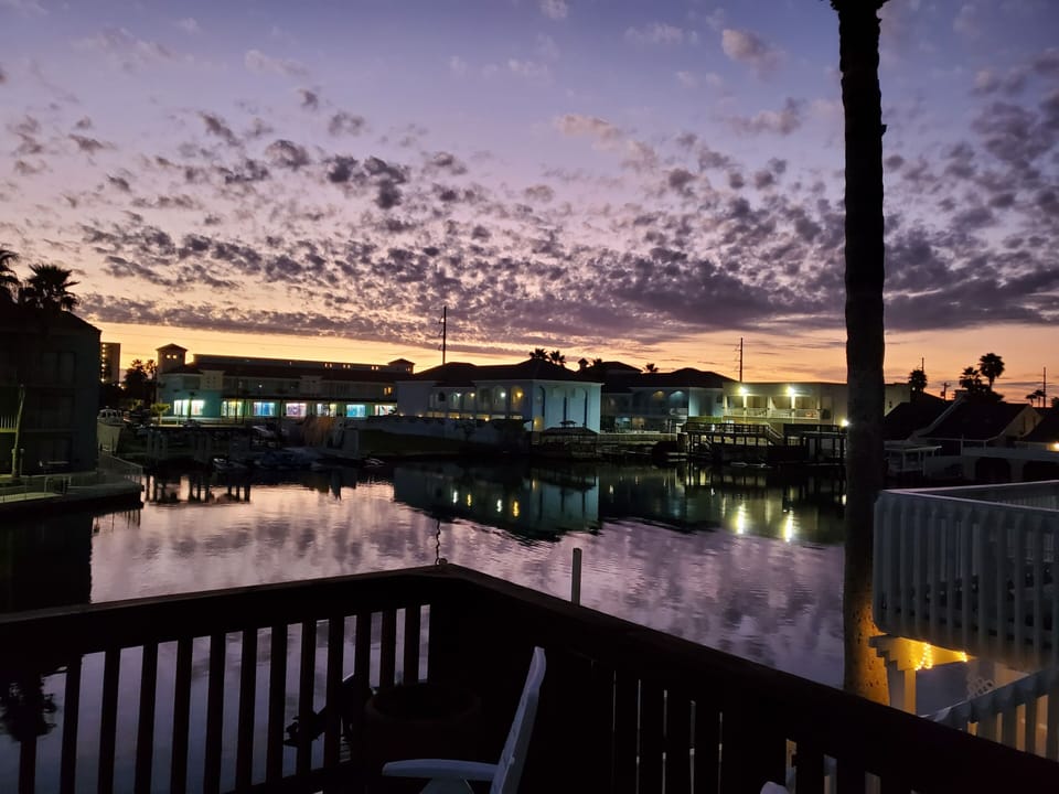 Enjoy a tranquil evening from the upper deck. 