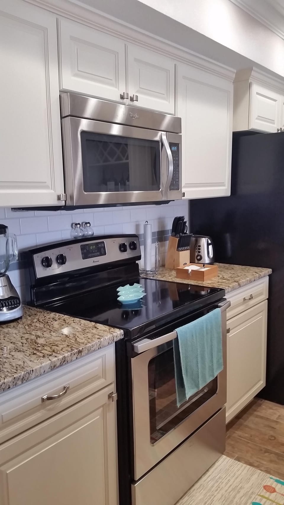 Microwave and stove 