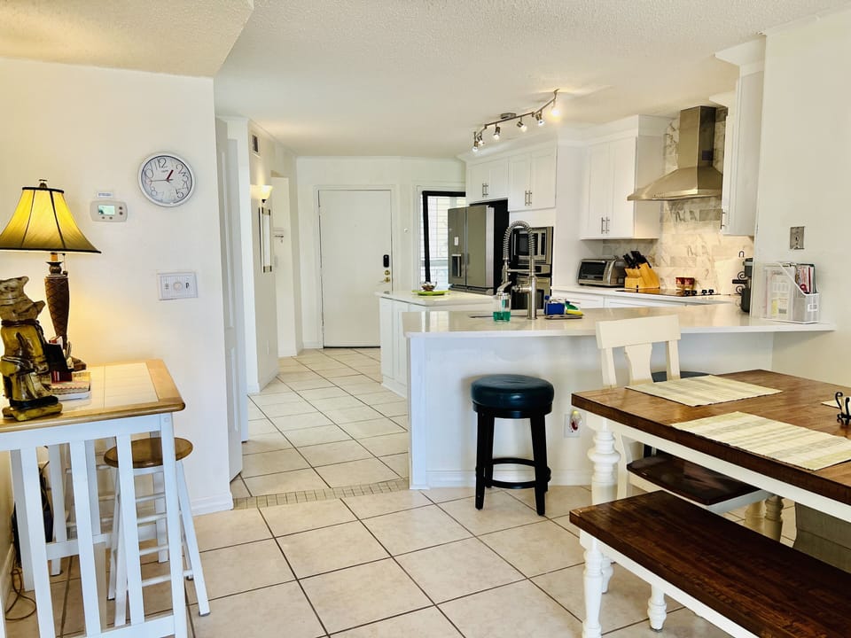 Work Desk , large dining table and counter bar w/ seating 