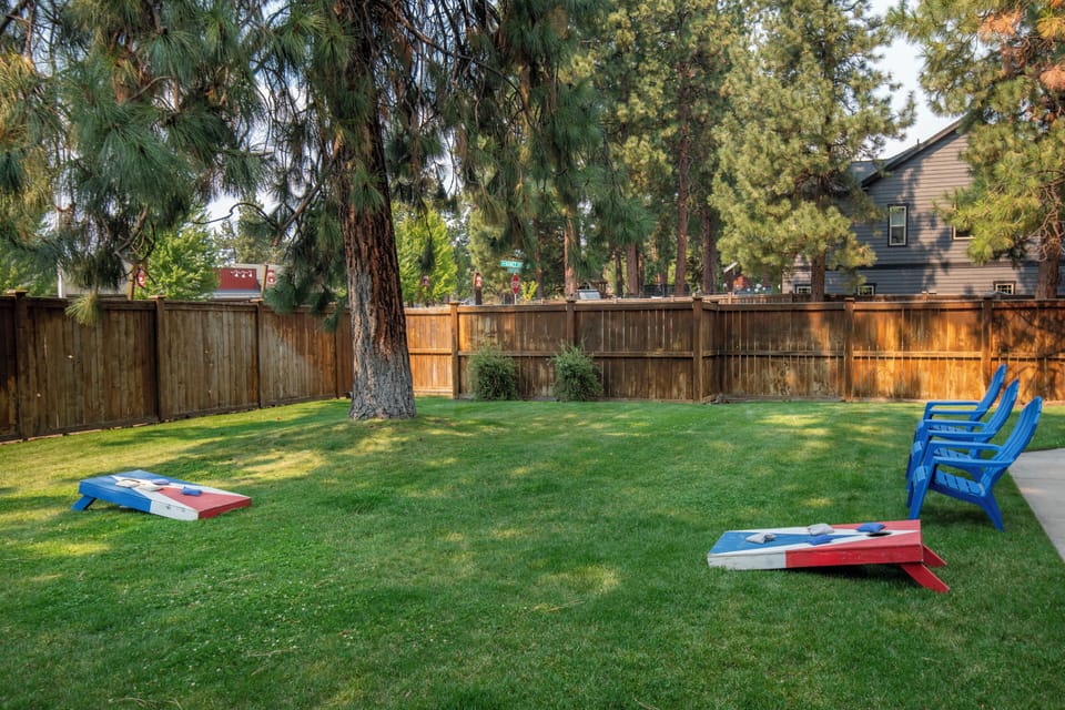 Fenced backyard
