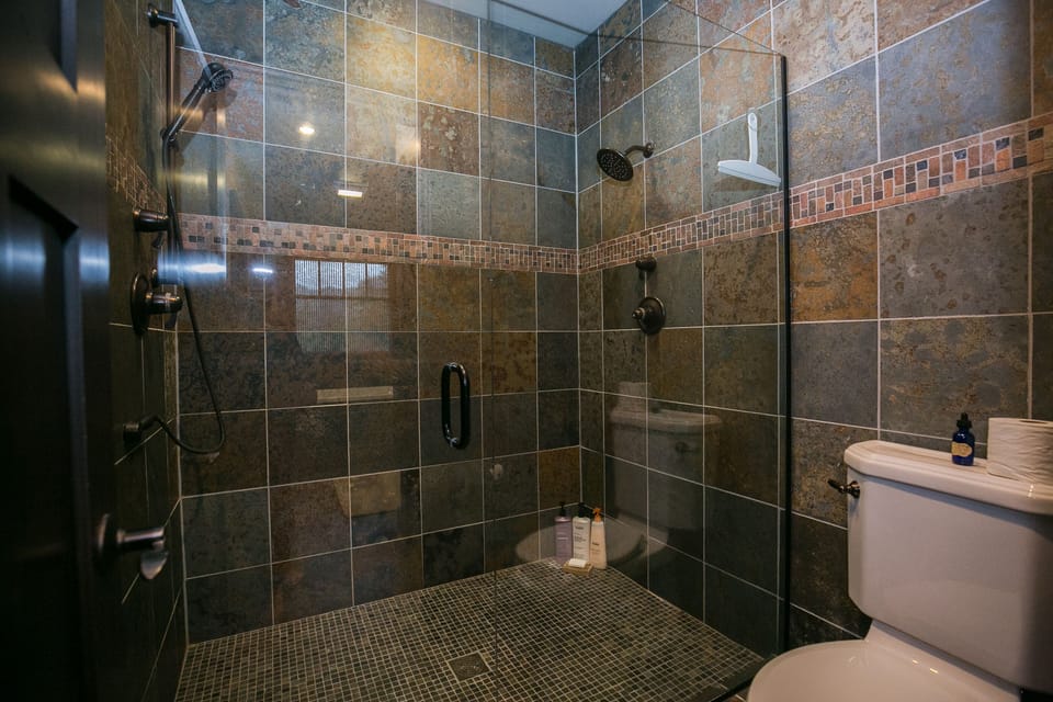 Master bathroom with double shower.