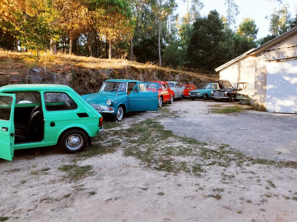 coleção de carros clássicos da propriedade