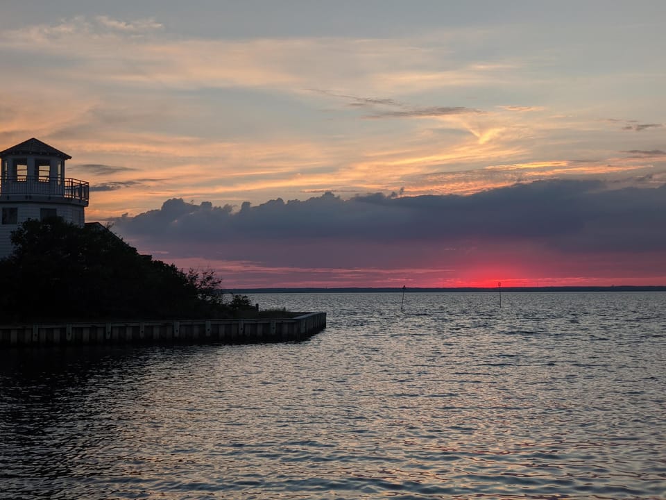Summer time sunset - end of block

