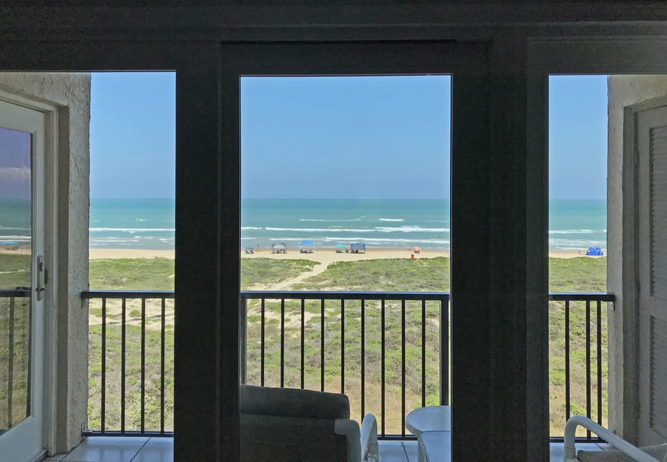 looking out from living room