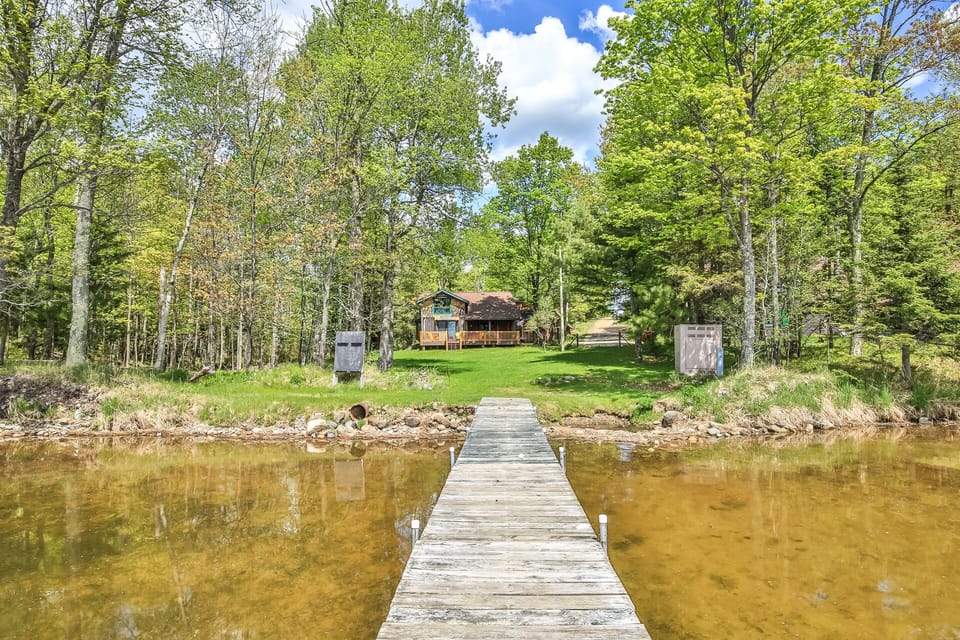 Plenty of dock space for a boat and swimming
