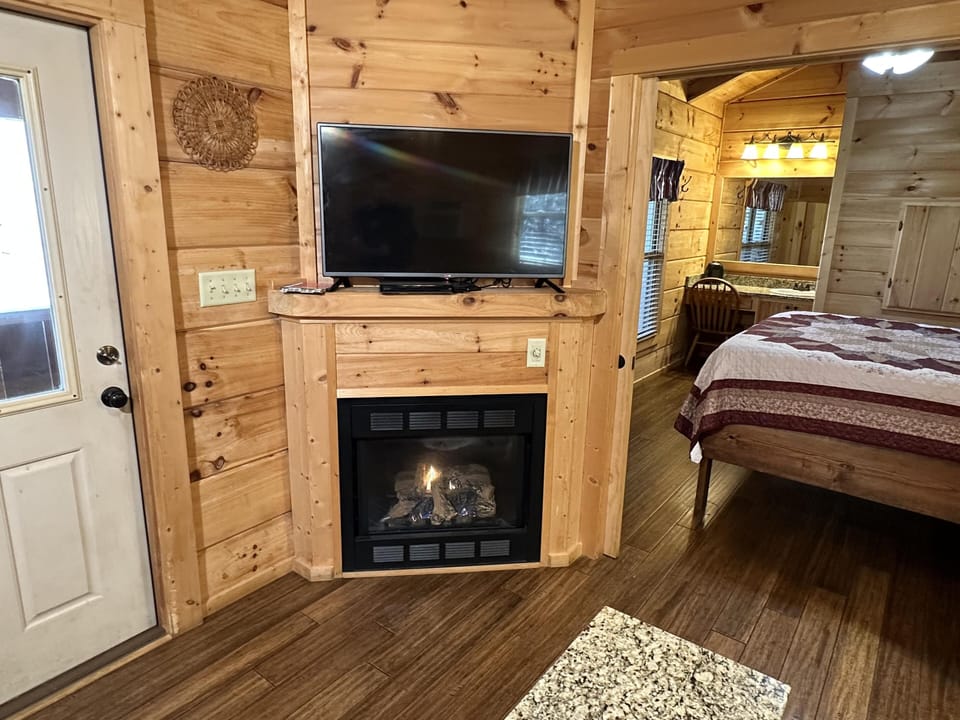 Big TV and Gas Fireplace