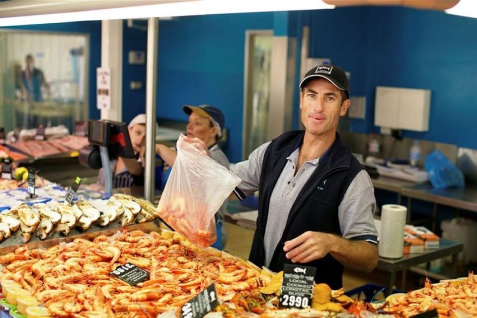 Mooloolaba Fish Market - fresh produce - across the road!
