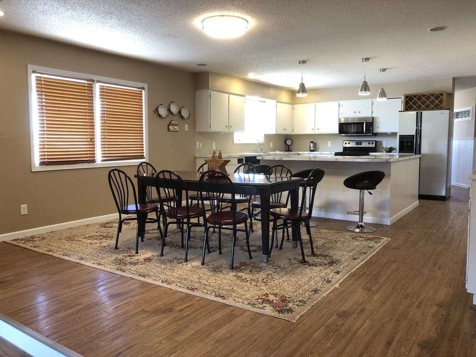 Dining room and kitchen