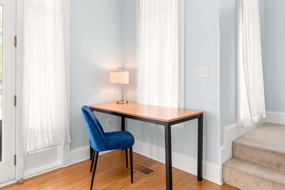Workspace in foyer
