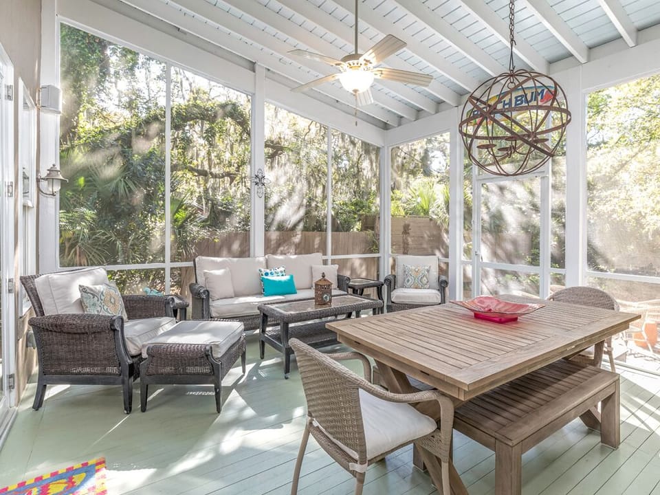 Perfect place to bring the outdoors in on the Screened porch