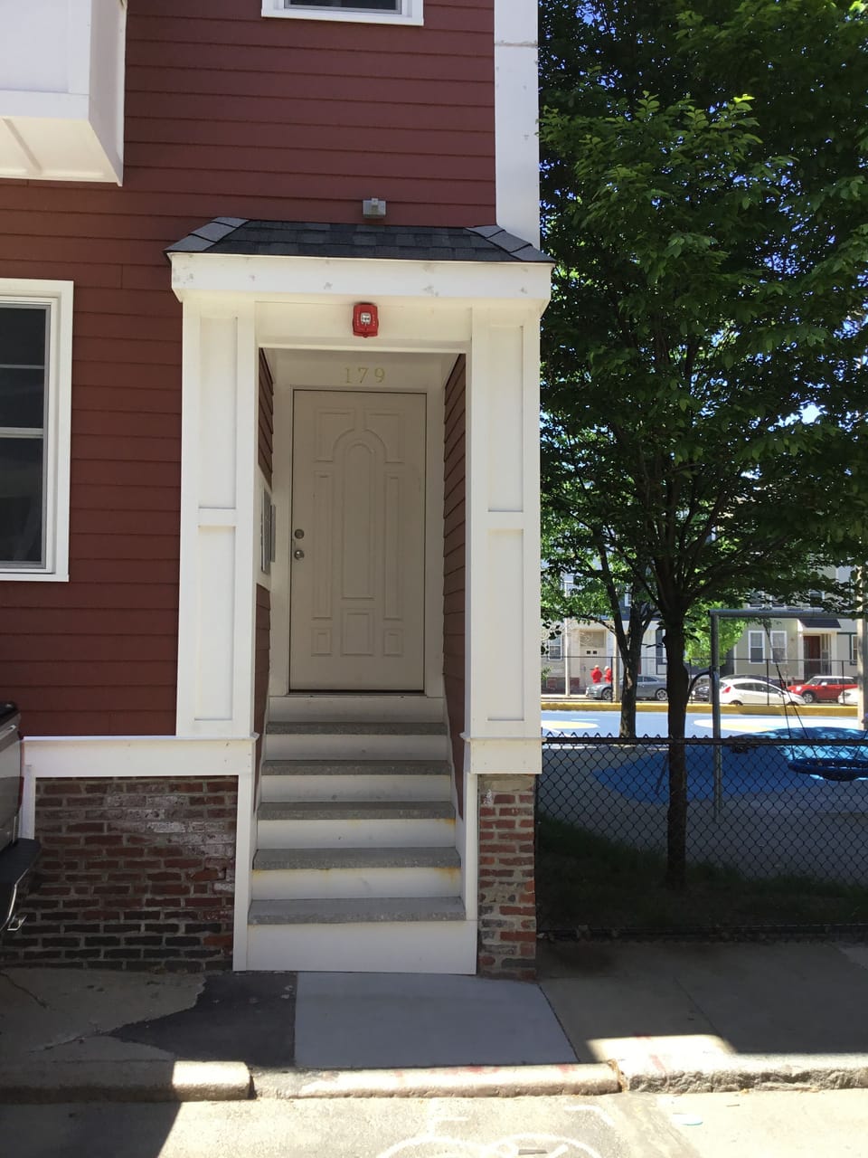 Front door to building