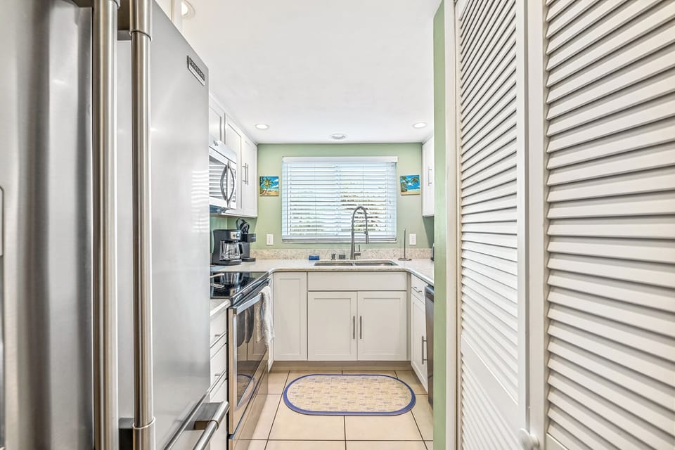 Fully equipped kitchen space.
