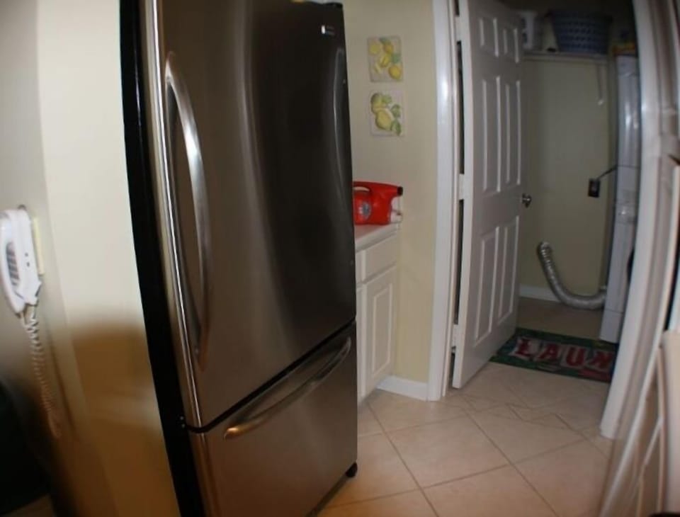 Stainless fridge we bought back when we had money : )