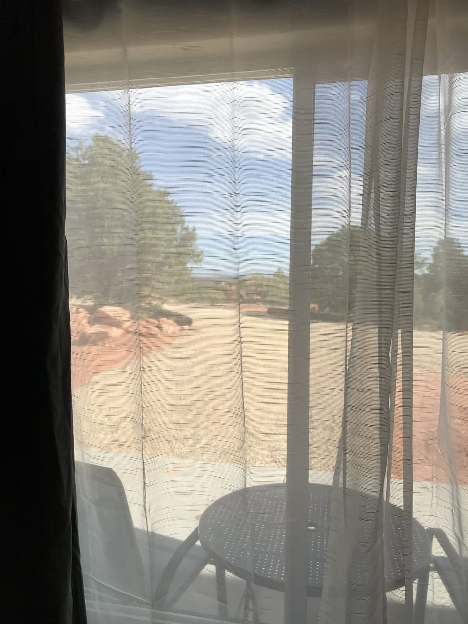 Sheer and blackout curtains. 