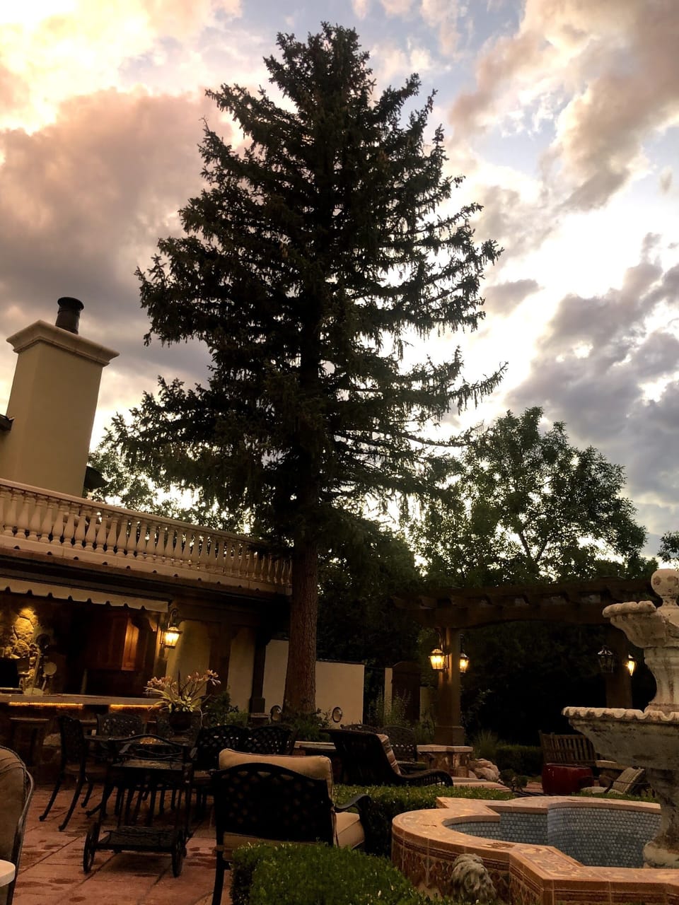 Sunset in the courtyard