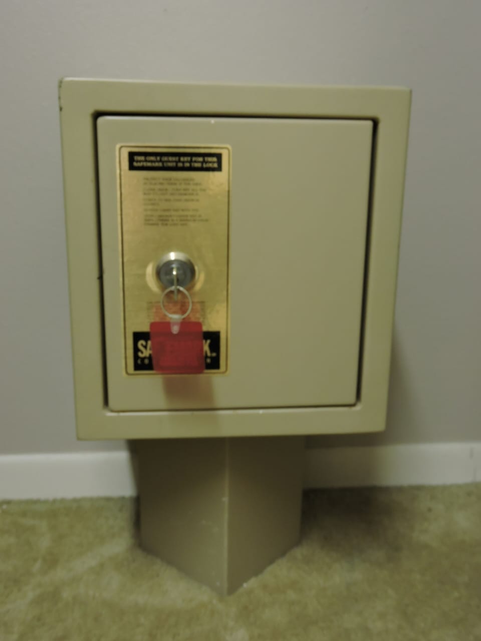 Built in safe in the primary bedroom's closet