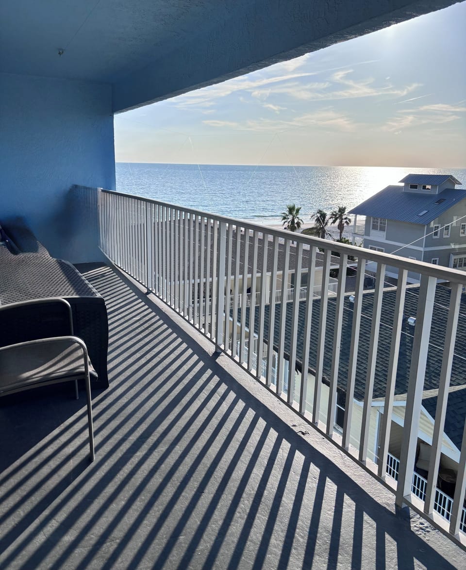 Large balcony with Gulf view
