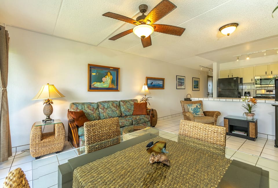 Living Room with Tasteful Island Style Furnishings 